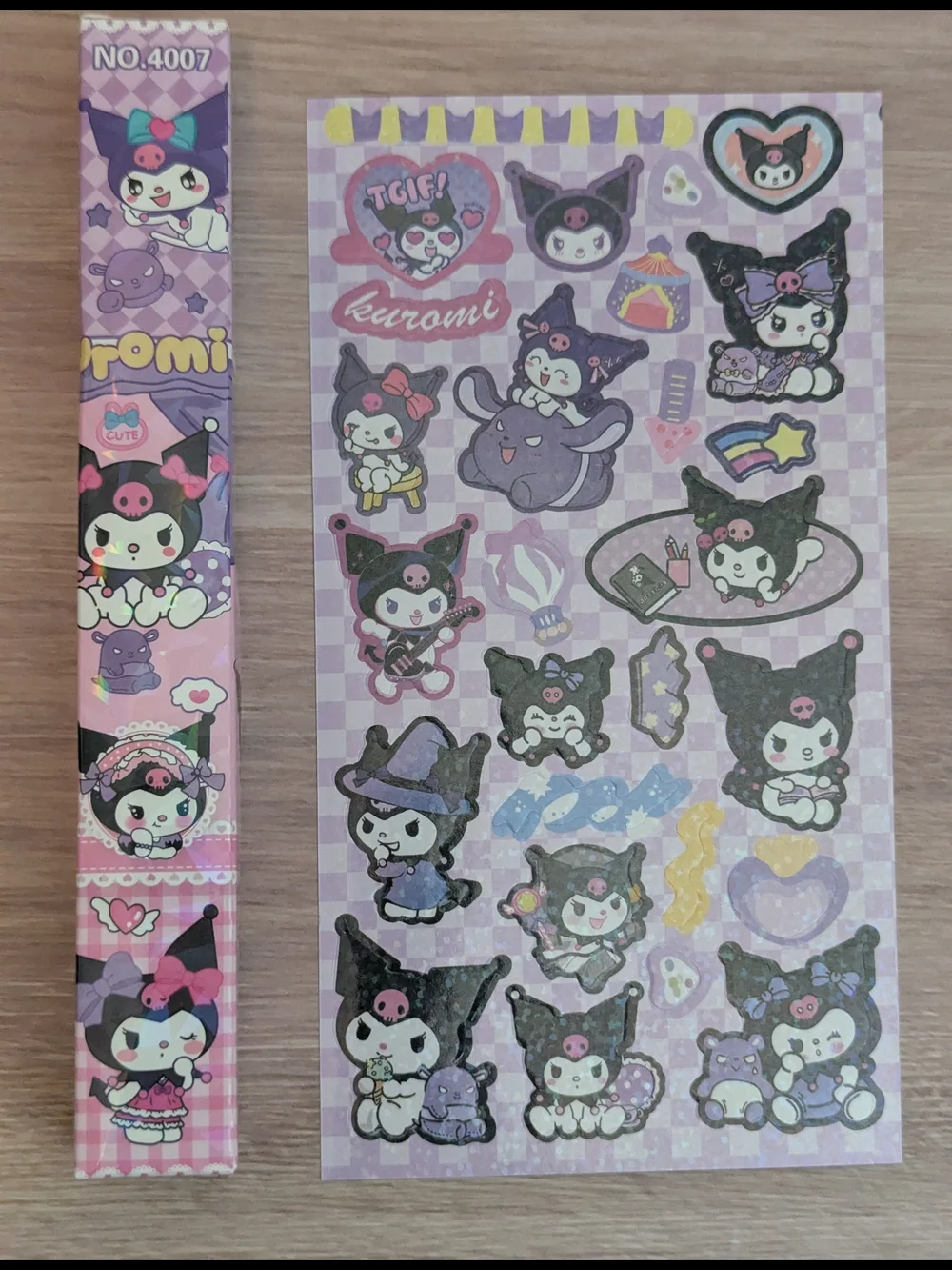 Kuromi Purple Sticker, Mystery Pen & Notepad Set